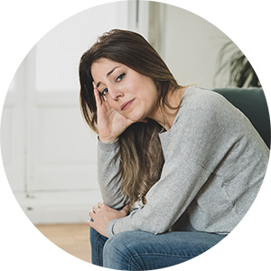 woman with eczema concerned about her mental health